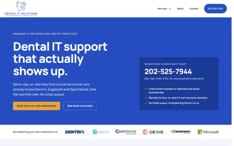 The Dental IT Support home page